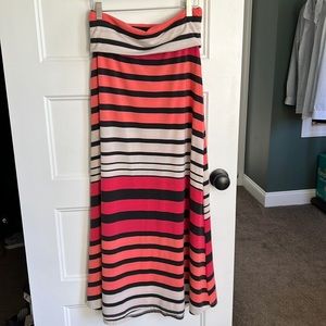 Mossimo fold-over striped maxi skirt
